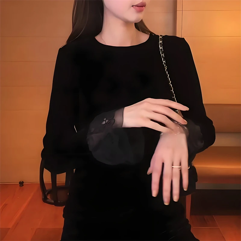 洋气减龄氛围感长袖t恤女秋季新款高级感气质修身内搭打底上衣潮