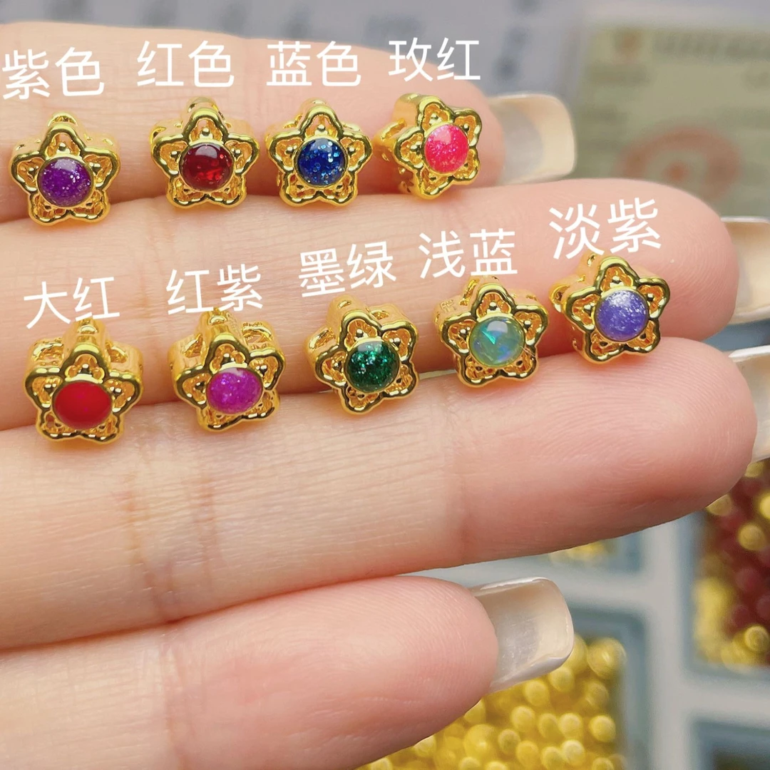 玉麓 足金999五角星5D精致时尚款多样性（随机颜色）