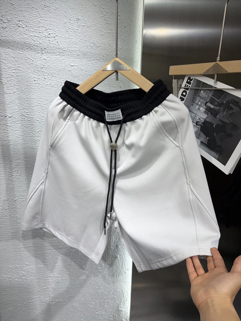 夏季简约薄款中腰五分裤纯色吸汗复古韩版美式微弹力中裤短裤纯棉