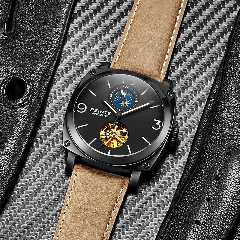 PEINTE夜视潜行者系列男士全自动机械超强夜光高奢多功能潮流男表