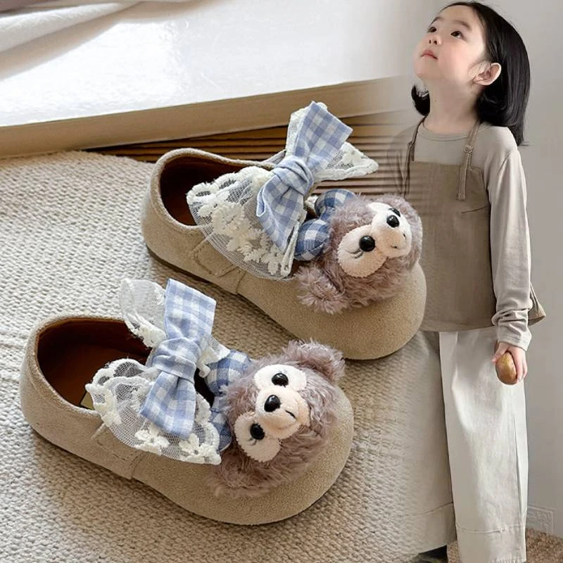 女童皮鞋2025春秋新款卡通可爱儿童公主鞋防滑宝宝单鞋勃肯休闲鞋