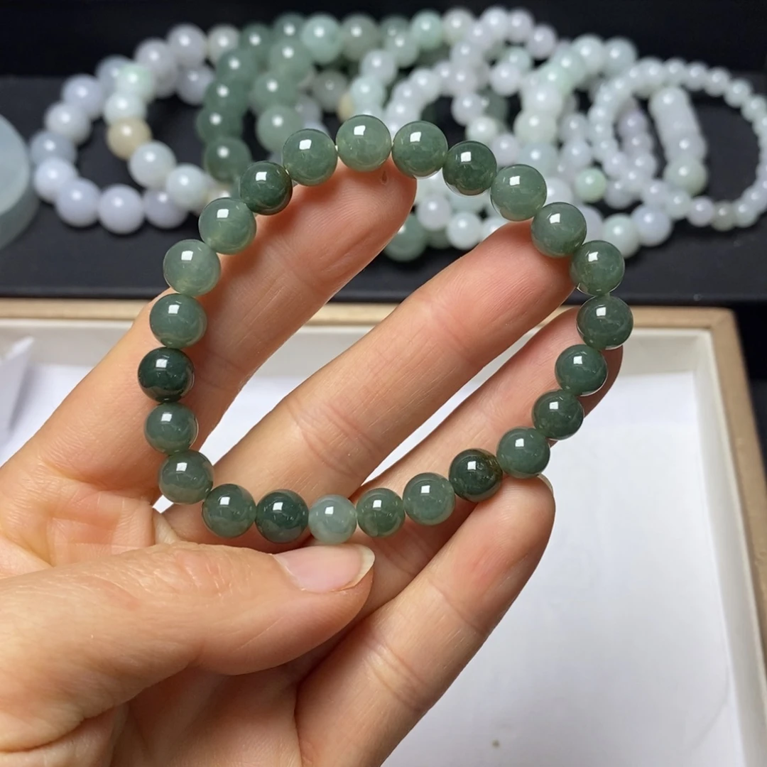 翡翠散珠卡7翡翠珠链