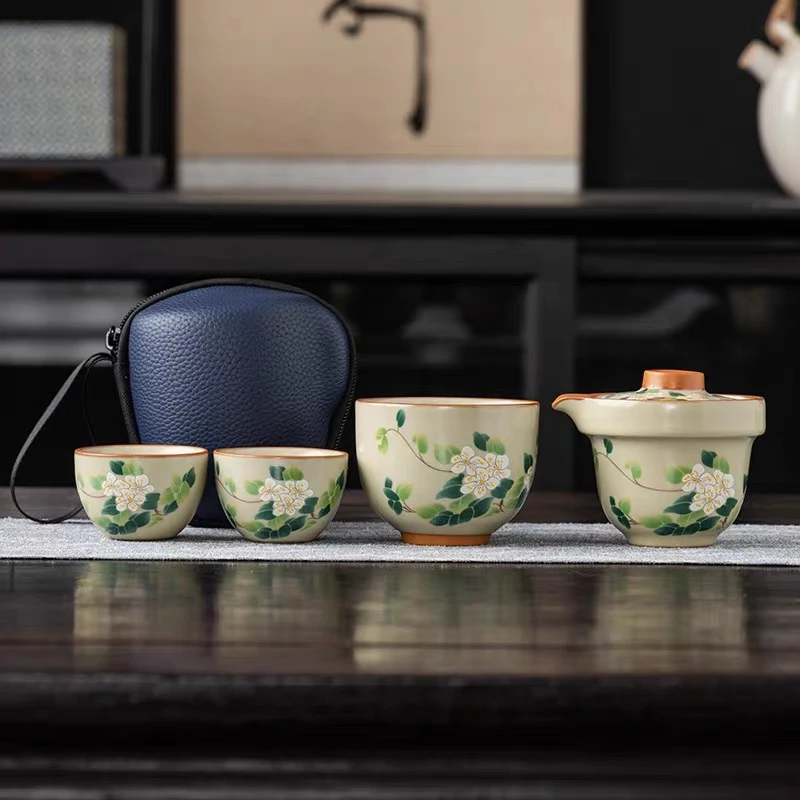 G2586-汝窑山茶花旅行快客杯