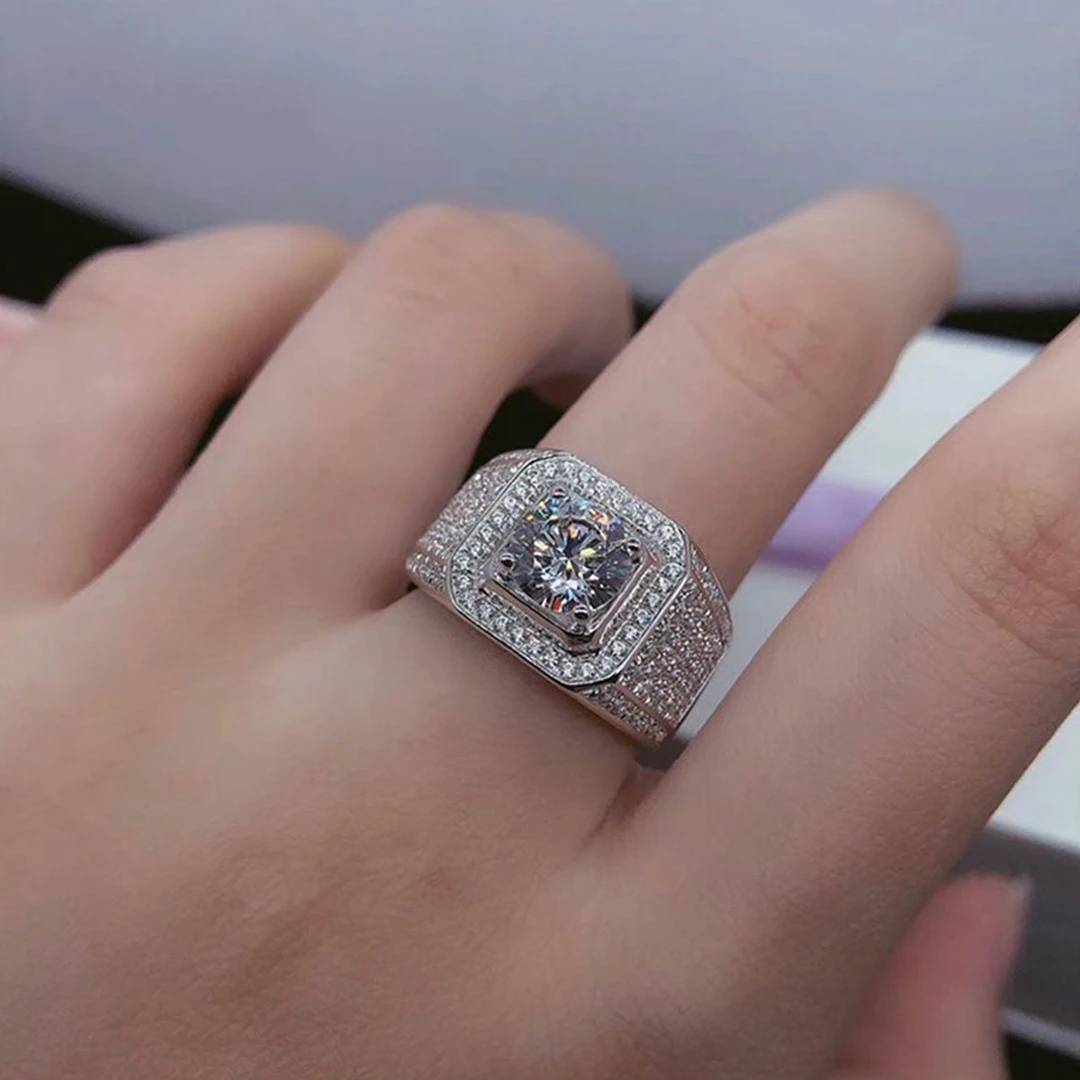 [南非优钻】NFYZ  】 宽版豪镶男士戒指  2.0CT