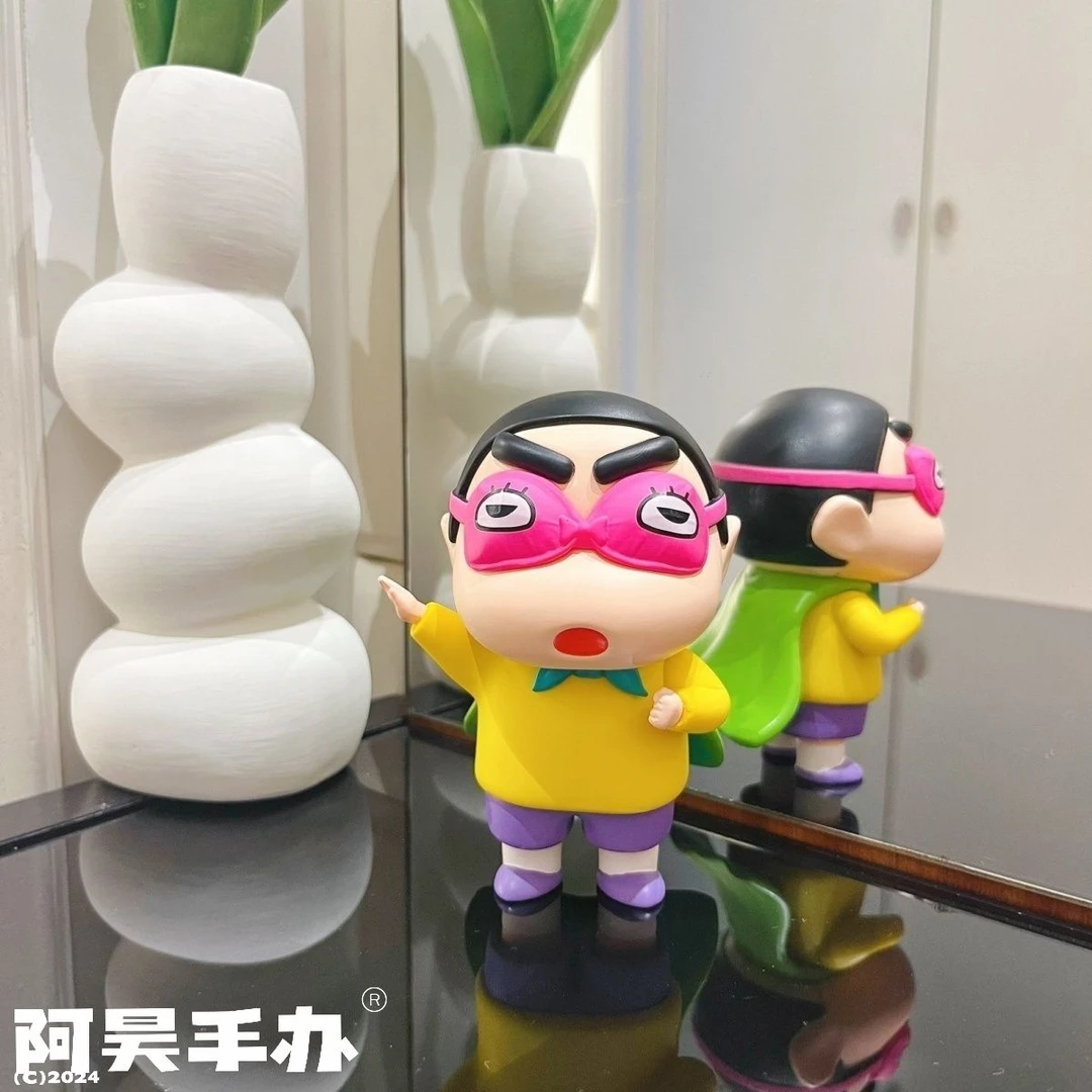 （眼罩超人小新）蜡笔小新手办 动漫可爱桌面摆件卡通玩具创意礼物