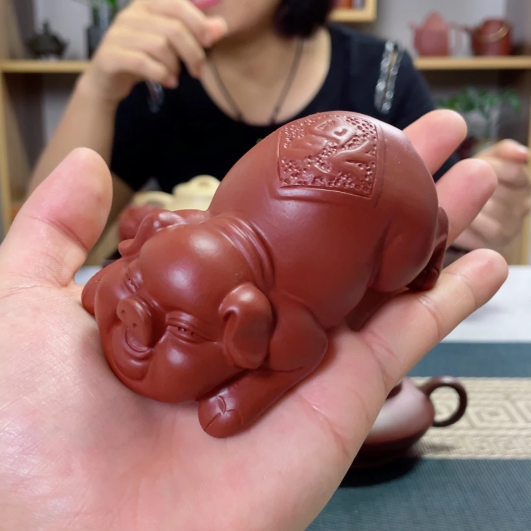 茶壶紫砂茶宠福猪