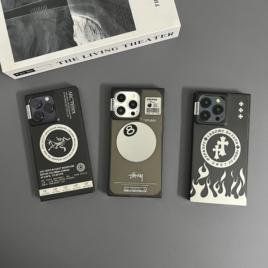 方形磁吸手机壳防摔潮流设计适用苹果16promax/15/14全包13情侣款