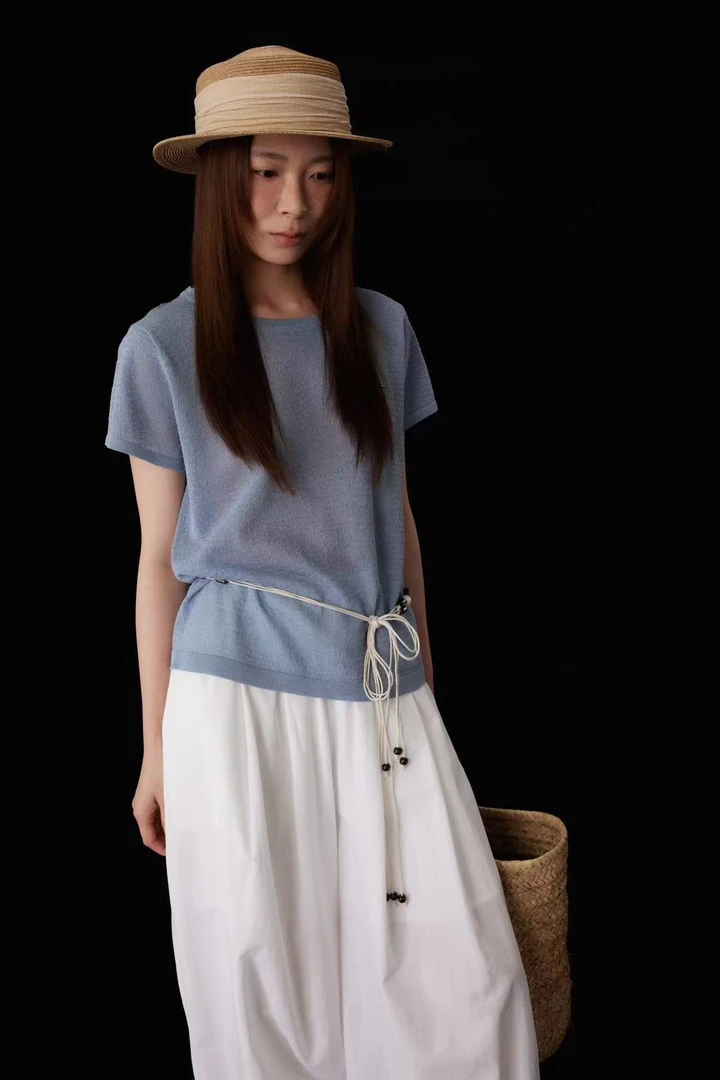 【NO退NO换】鑫燃KIKI 天丝亚麻简约百搭T恤 65666 ET（F）