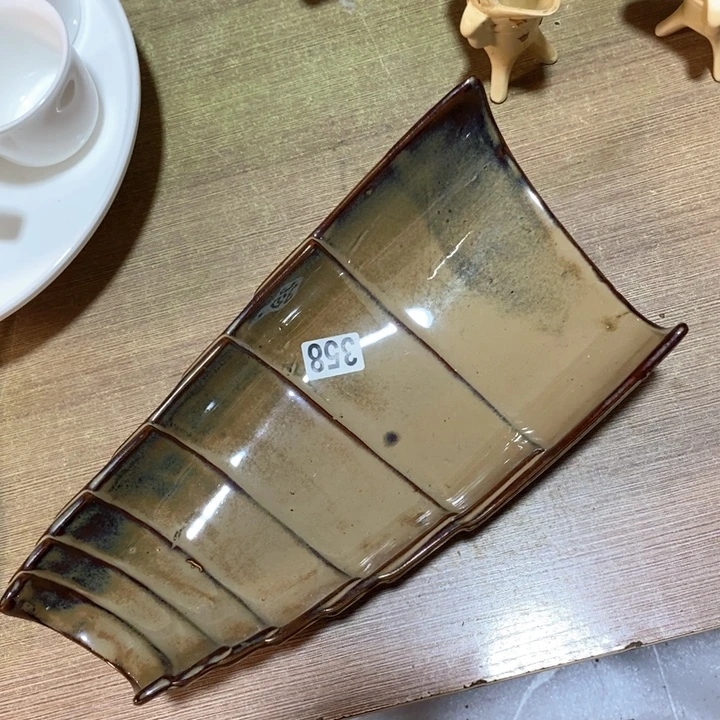 瓷片五厂窑变手工异形盘子