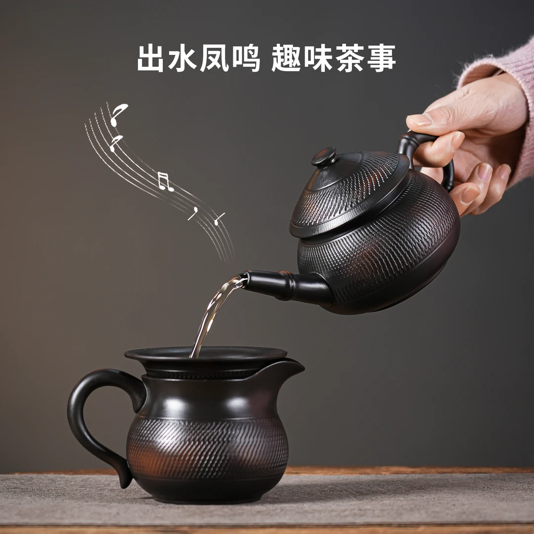 允铮紫陶寒江孤影侠客凤鸣壶纯手工跳刀茶壶家用办公大容量泡茶壶