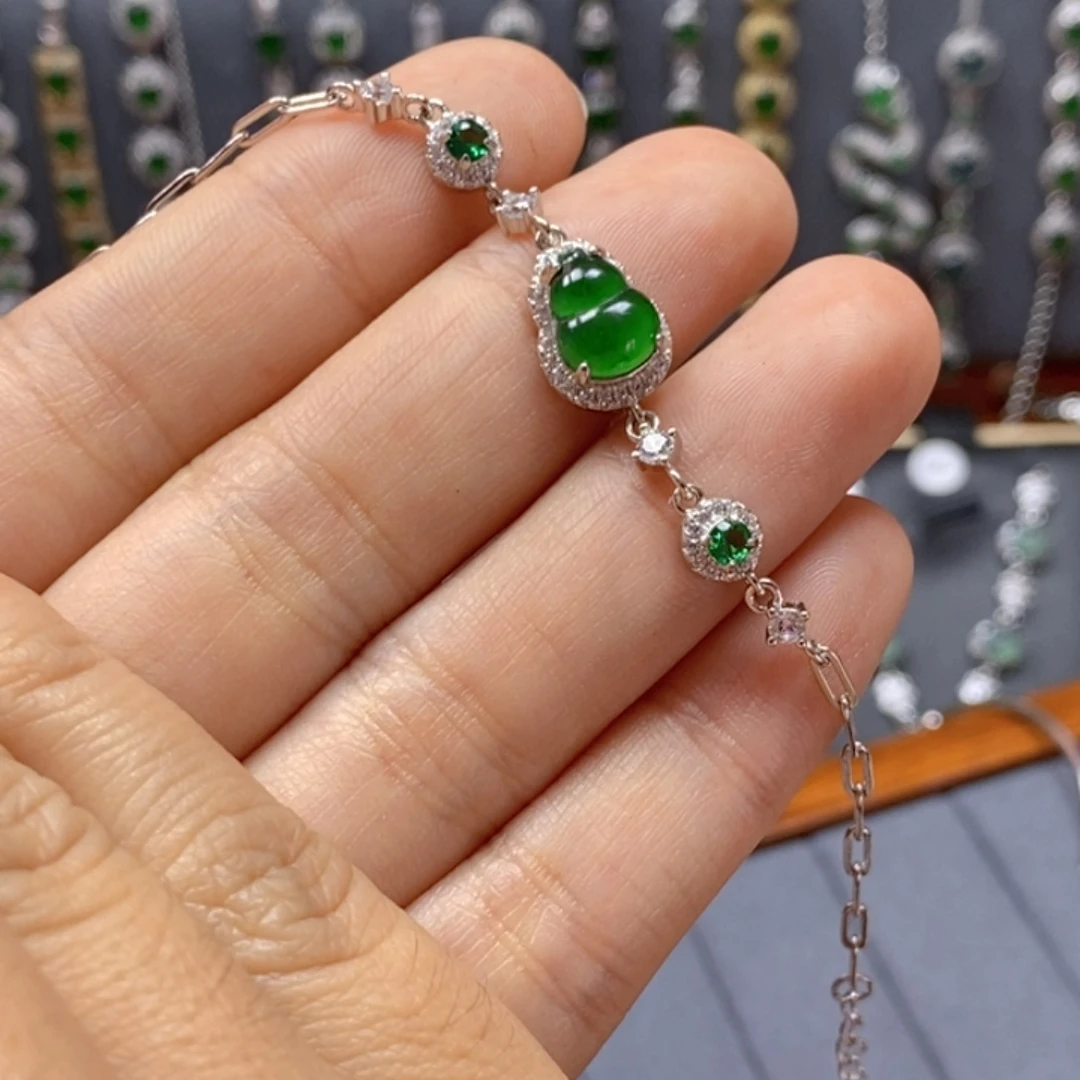 翡翠颈饰银S925镶嵌*️**翡翠手链