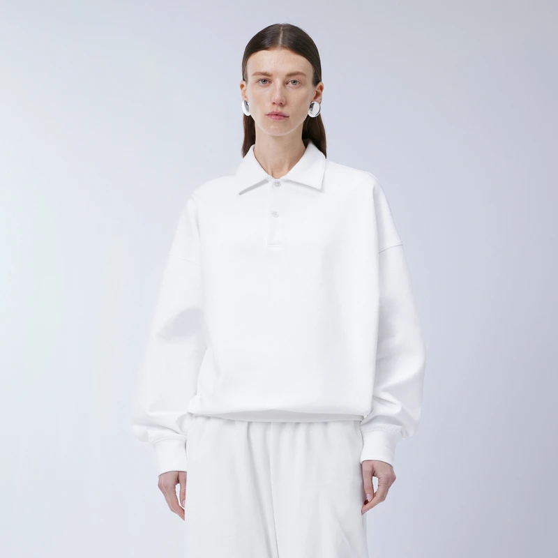 JNBY/江南布衣春秋季女装卫衣宽松POLO领套头简约通勤5O1414120