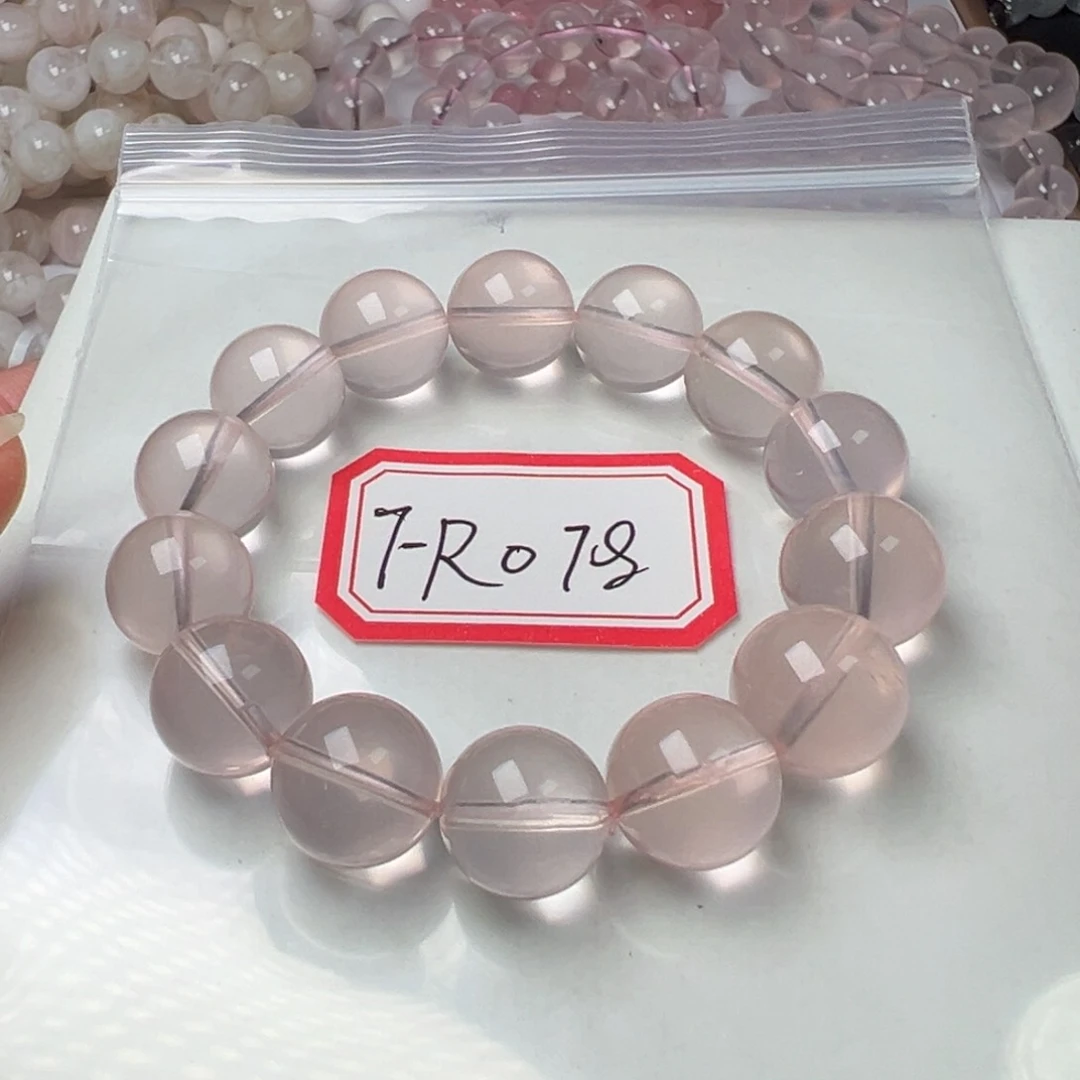 水晶手链未镶嵌A****口橘粉13.3mm左右