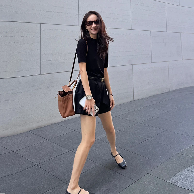 靠谱。【瘦瘦针织】新款时尚显瘦针织短袖KP250511