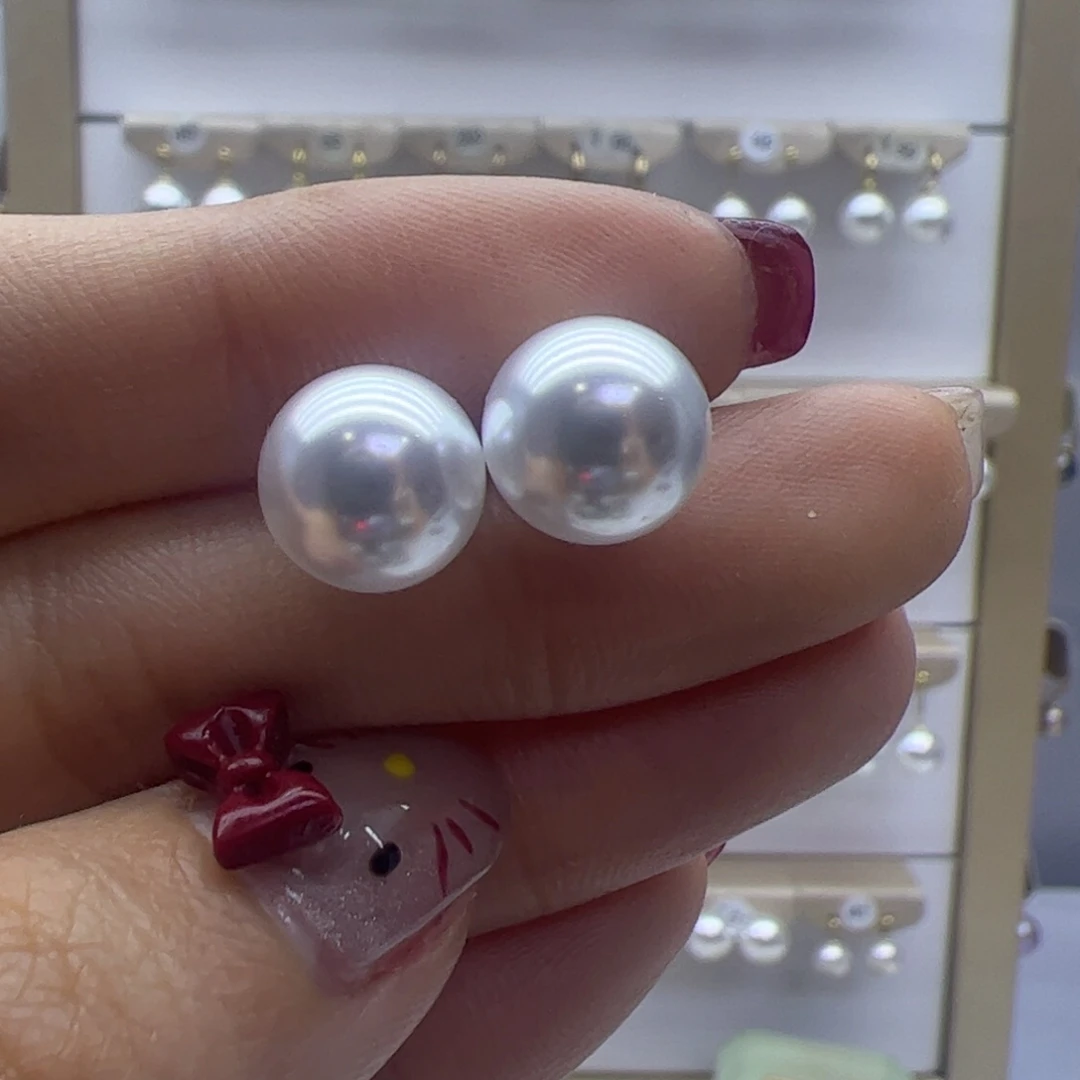 淡水珍珠耳饰18K金镶嵌