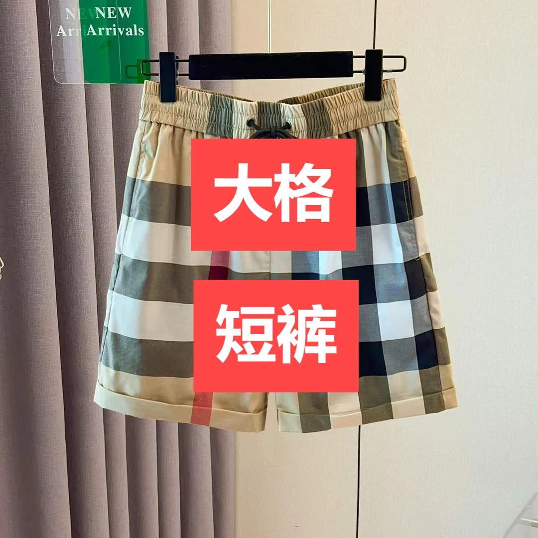 【4366】2025新款时尚百搭大格纹短裤女士