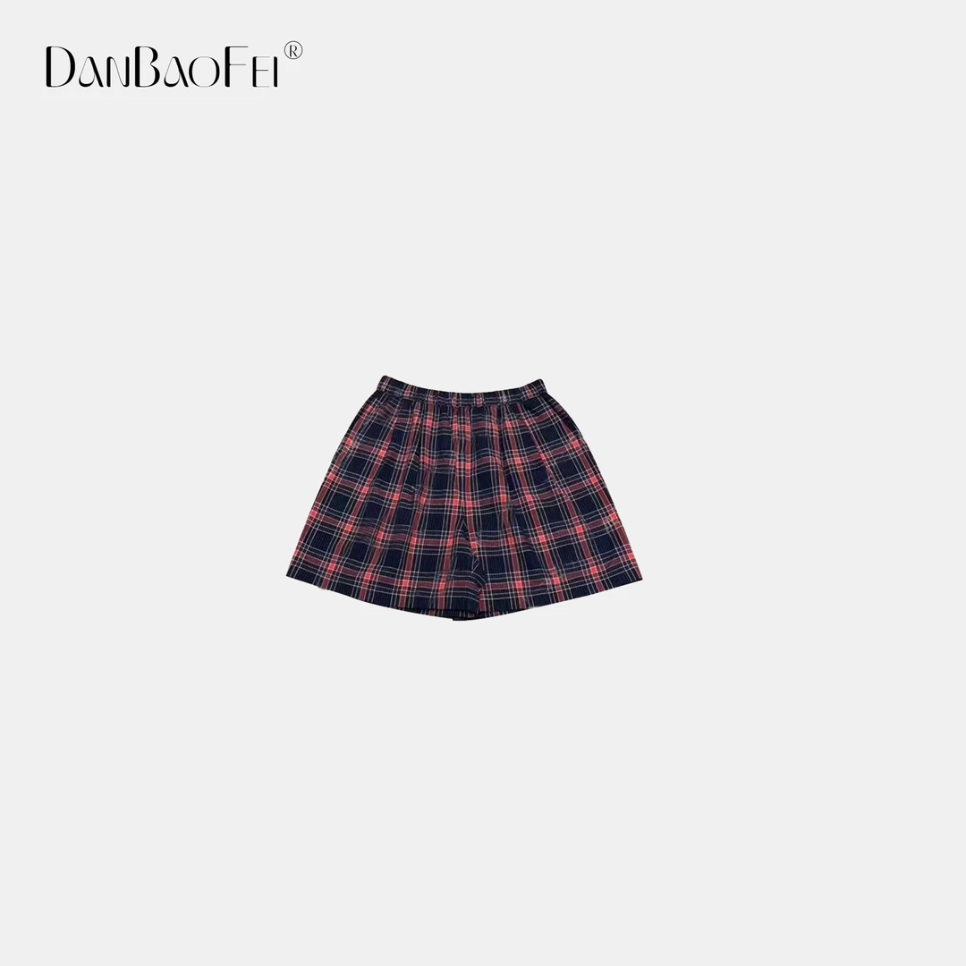 【DAYO预】苏格兰格纹复古休闲棉质松紧腰沙滩短裤YLM00802