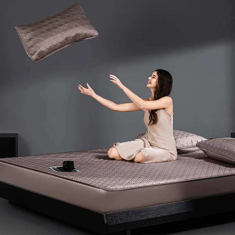 【冰丝绸凉感席】水光蚕丝席三件套夏季清凉席子轻奢亲肤凉席