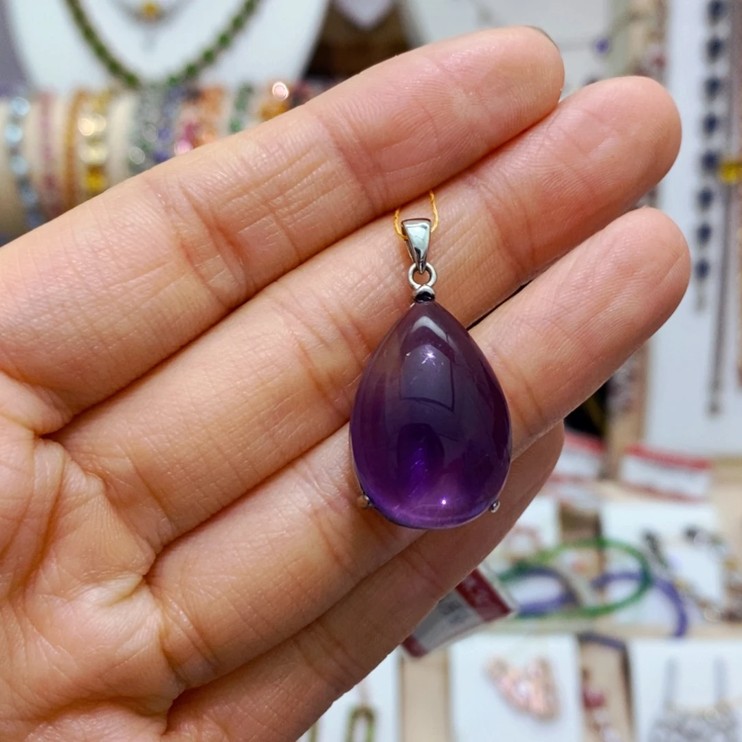 紫晶吊坠(赠链)银S925镶嵌