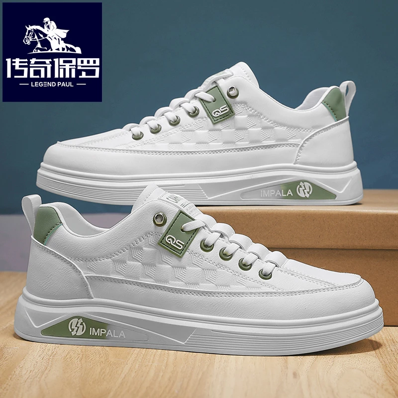 传奇保罗男鞋2025春季男士防滑耐磨免系带板鞋轻便时尚百搭休闲鞋