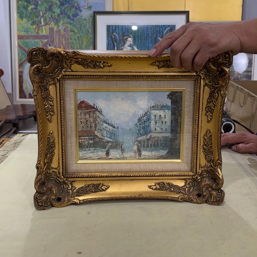 趣***投绘画屏风框画茶空间设计