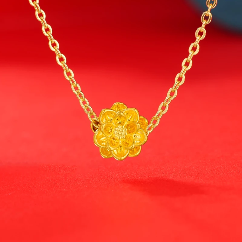 【奇奇专享】 足金999投资金 足金莲花配件一颗 （赠合金链）90328 BP