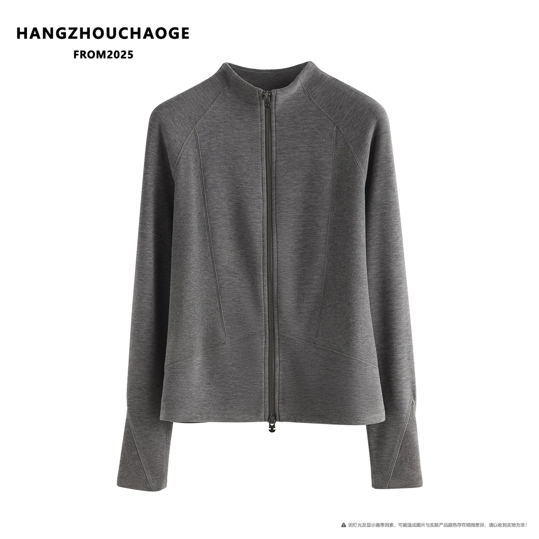 杭州超哥2025年新款德绒立领双拉链打底衫TB9910