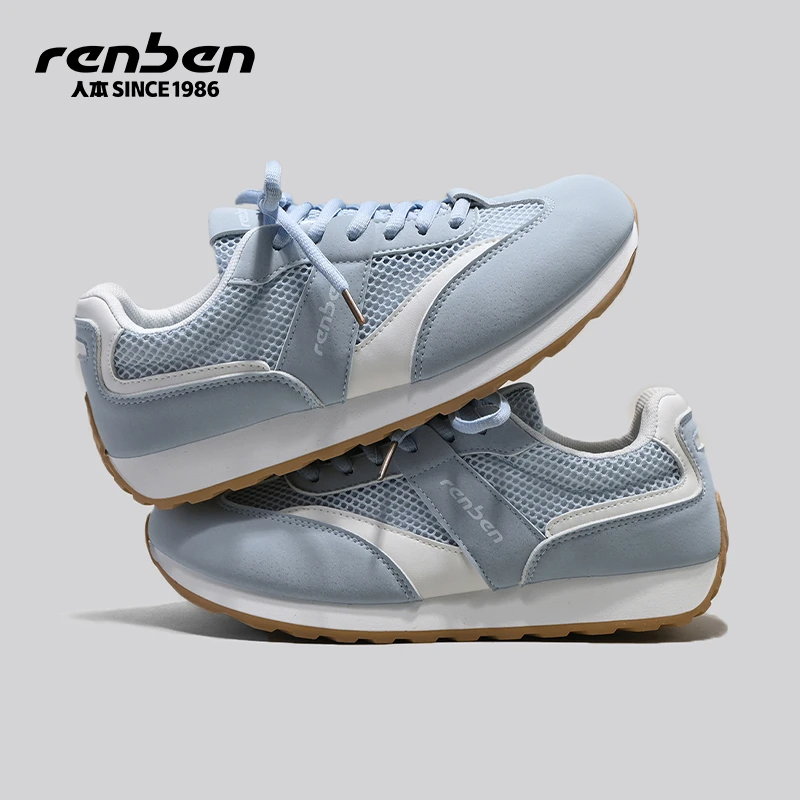 人本体育旗舰店2025透气复古港风时尚休闲鞋轻便跑步多巴胺穿搭
