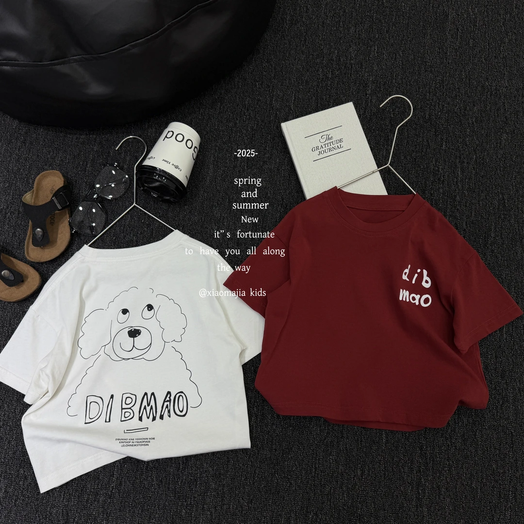 现货-儿童夏季新款渐变T恤D-6075欧若风穿搭休闲圆领宽松男童女童