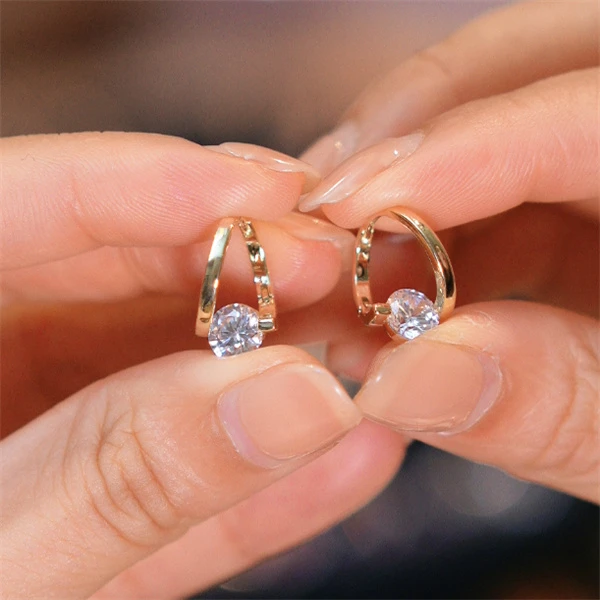 镀K金 克拉恋人小耳扣HTYB0130 HTYB0131