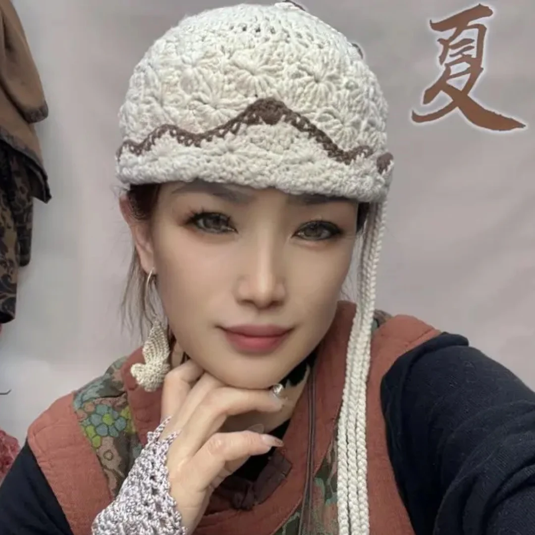 街头风包头帽女流苏冬季圆顶帽子针织百搭运动风雷锋帽秋冬