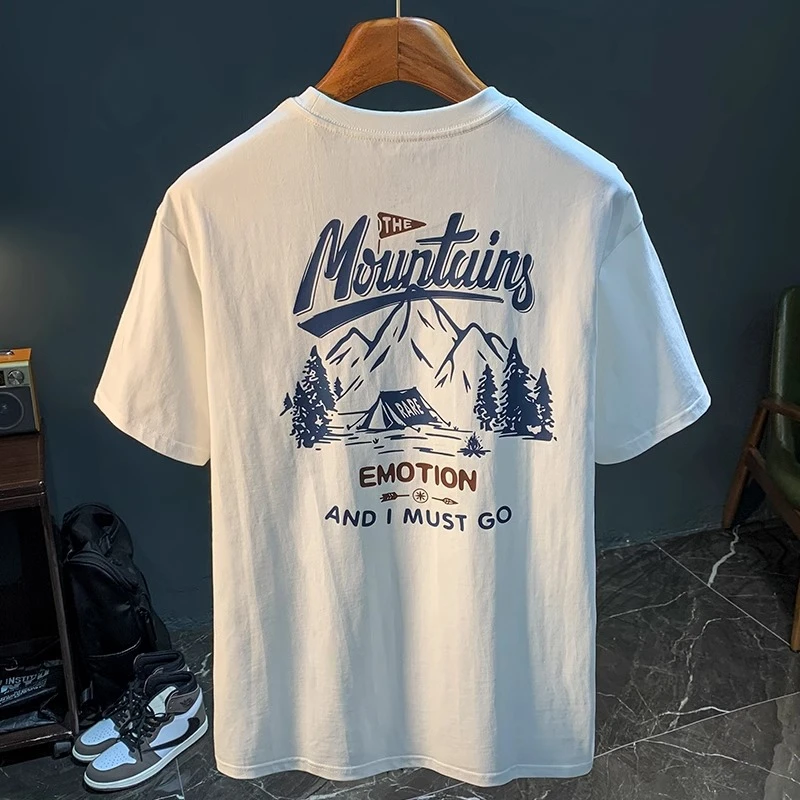 U&PURA夏季薄款短袖T恤男款重磅高端纯棉休闲圆领印花百搭潮牌t恤