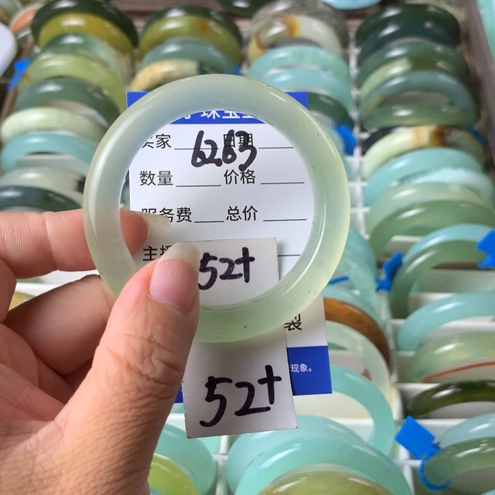 未镶嵌蛇纹石玉手镯6263