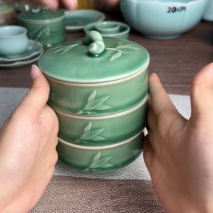 龙泉云间青瓷小米茶器