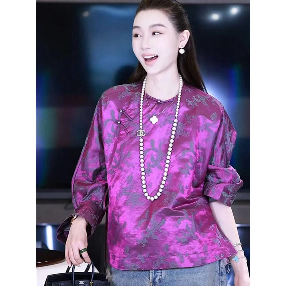 2025年早秋新款新中式国风上衣年轻款复古改良唐装轻奢高级感小衫