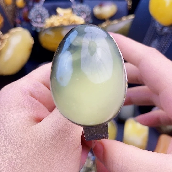 琥珀银S925镶嵌裸石