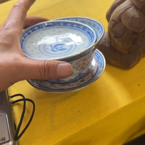 蜜安罐瓷香炉锡茶则