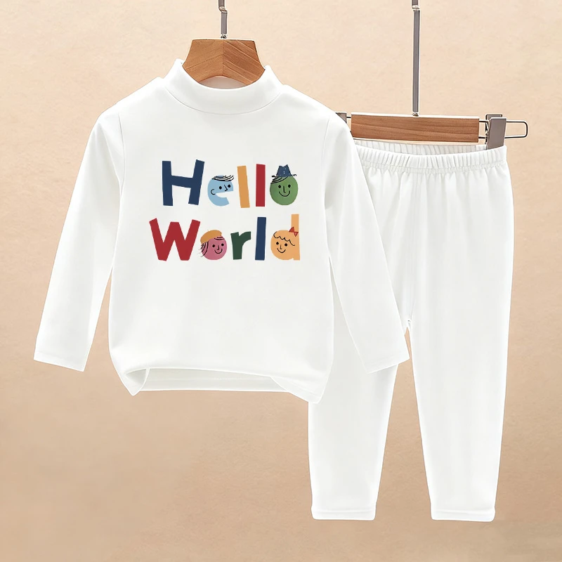 德绒儿童保暖居家套装中大童两件套男童保暖秋衣秋裤女童长袖冬装