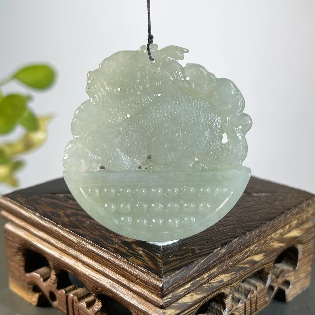 JYB11-85  天然缅甸A货翡翠  仿古龙牌