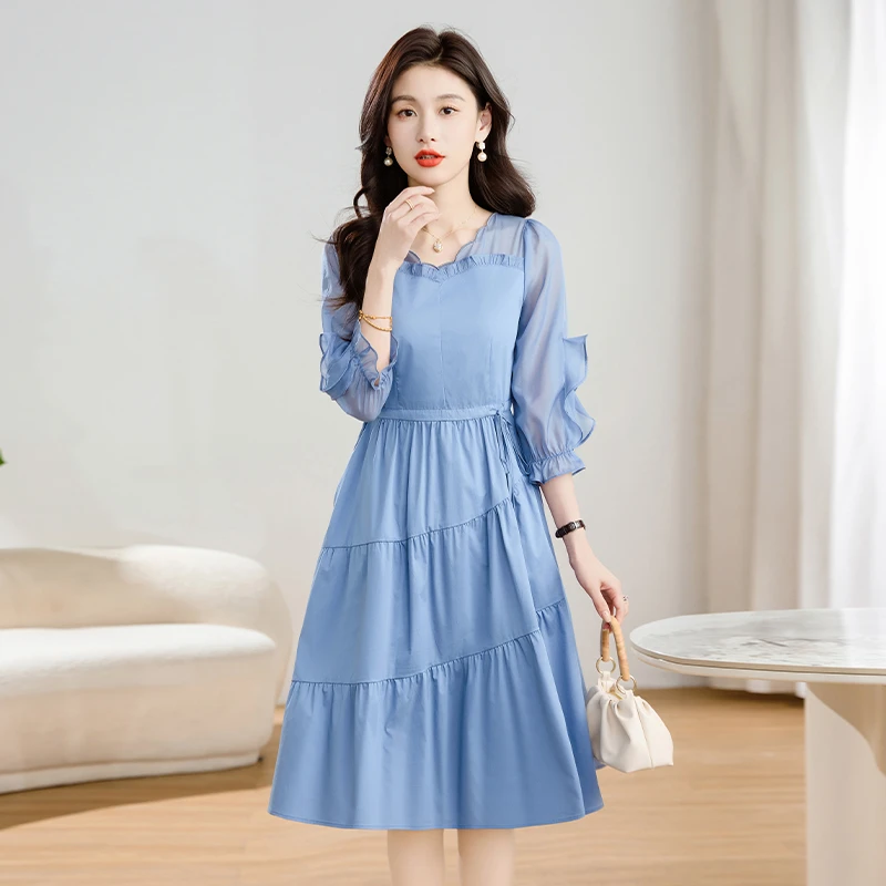 瑾璇女装直播间爆款2025新款广州十三行高贵连衣裙24471