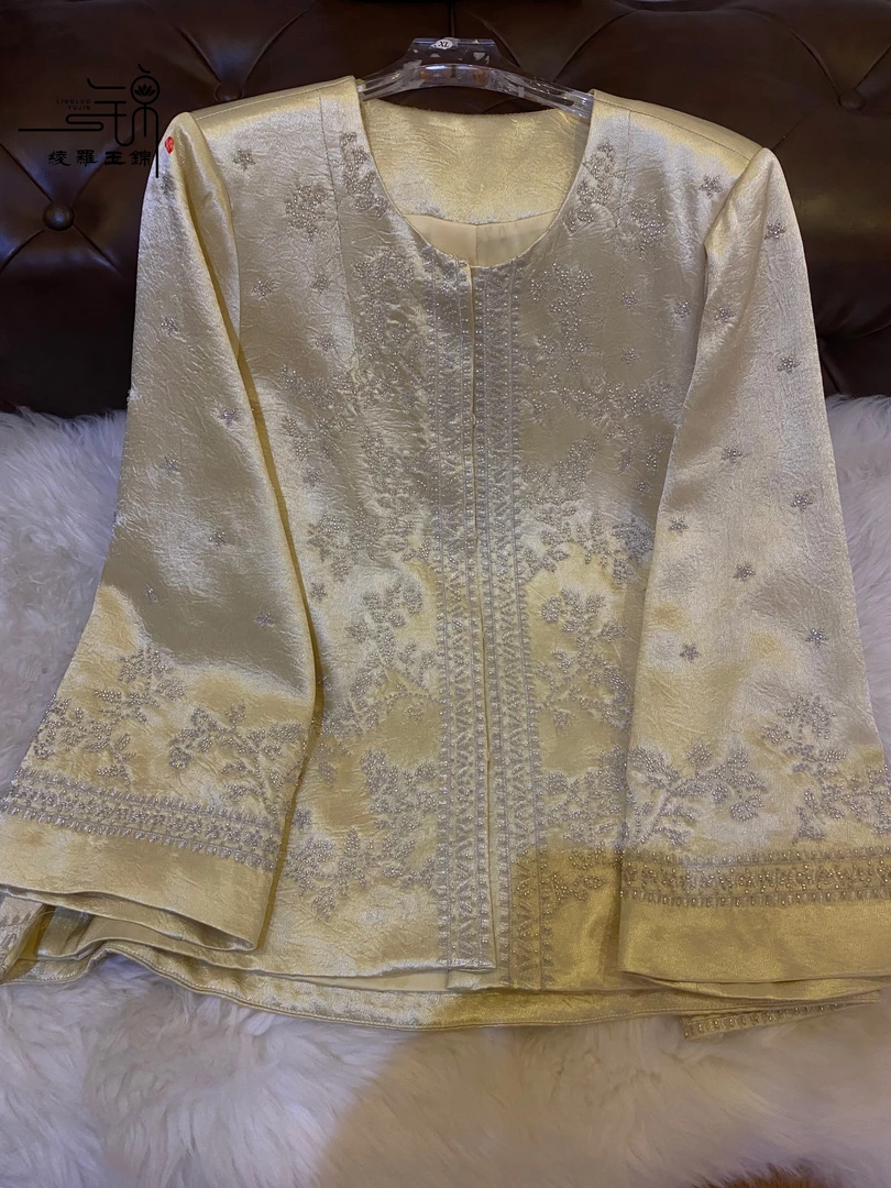 “211”醋酸珠光珠光刺绣轻奢外套