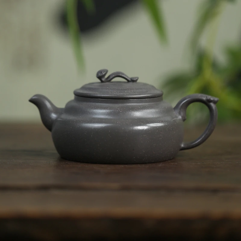 【如意紫菱】 原矿松华青段 180cc 手工制作 内推孔  宜兴紫砂壶