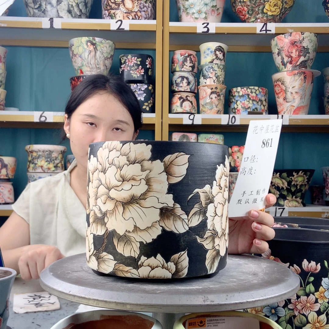李***凤景德镇手工花盆861