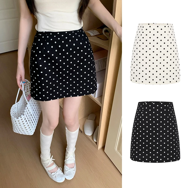 Moses Queen/魔西女王波点半身裙百搭包臀裙女夏季高腰A字短裙