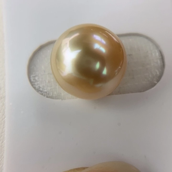 未镶嵌海水珍珠裸珠12.9mm浓金干枯玫瑰小极光