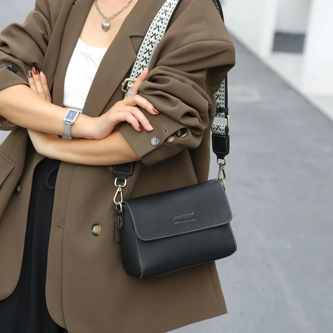 6609/黑色BusiDanli高端定制斜挎包气质轻奢真皮