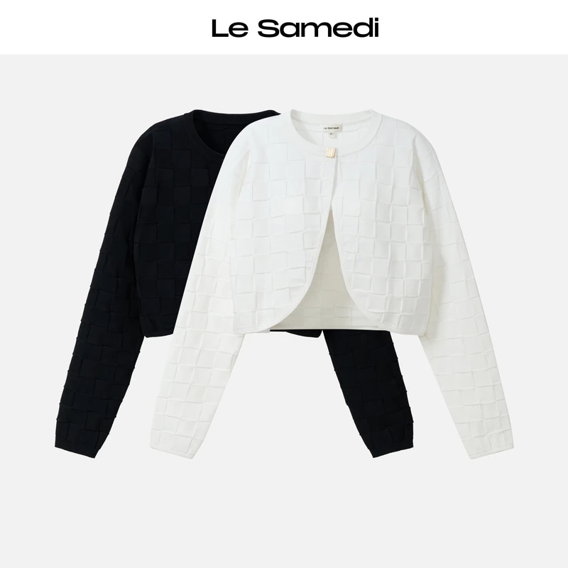 Le Samedi【日出半岛】 希腊浪漫 小立方圆弧针织开衫