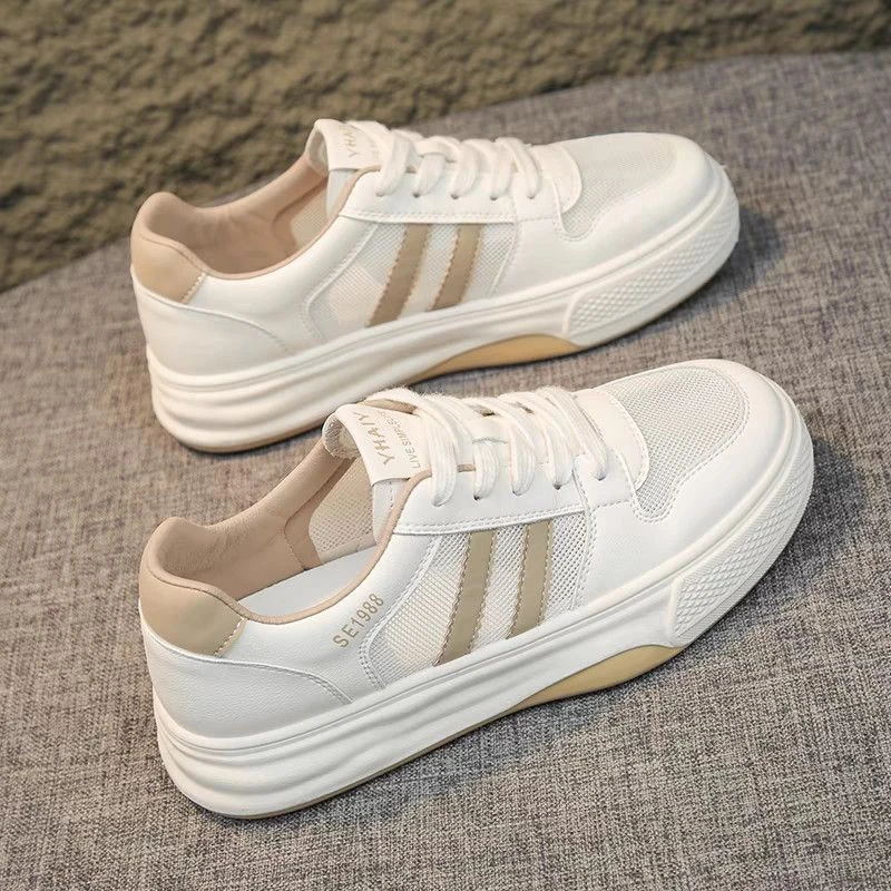 网面休闲女百搭小白鞋板鞋新款运动春夏季透气2024女鞋子厚底爆款