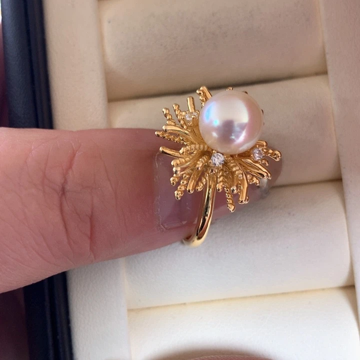 银S925镶嵌戒指 海水珍珠