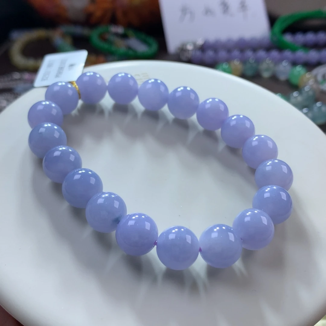 翡翠手链未镶嵌紫罗兰手串 卡10